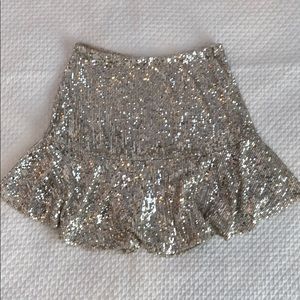 Free People Silver Sequin Skirt